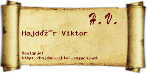 Hajdár Viktor névjegykártya