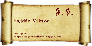 Hajdár Viktor névjegykártya